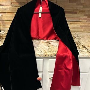 NWT Elegant Black and Red Women's Shawl